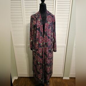Lularoe "Sarah" Duster Long Cardigan Lightweight Sweater Material.